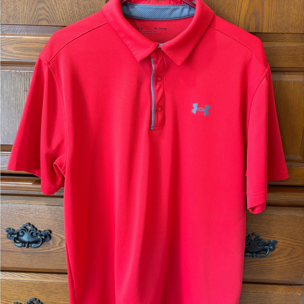 Under Armour Red Polo Shirt Classic Design